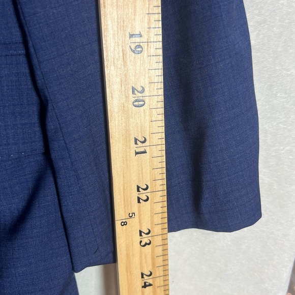 Cole Haan Grand.OS Wool Blend 52R Navy Plaid Sport Coat Men's Blazer - Picture 6 of 9